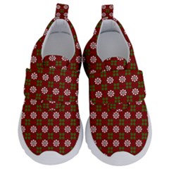 Christmas Paper Wrapping Pattern Velcro Strap Shoes by Wegoenart