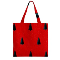 Christmas Time Fir Trees Zipper Grocery Tote Bag by Wegoenart