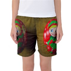 Christmas Wreath Ball Decoration Women s Basketball Shorts by Wegoenart