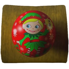 Christmas Wreath Ball Decoration Seat Cushion by Wegoenart