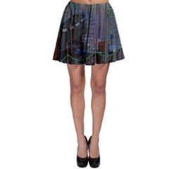 Christmas Boats In Harbor Skater Skirt by Wegoenart