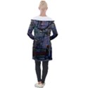 Christmas Boats In Harbor Longline Hooded Cardigan View2