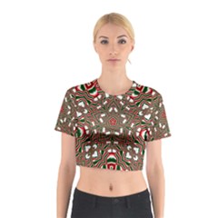 Christmas Kaleidoscope Cotton Crop Top by Wegoenart