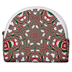 Christmas Kaleidoscope Horseshoe Style Canvas Pouch by Wegoenart