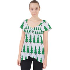 Christmas Background Christmas Tree Lace Front Dolly Top by Wegoenart