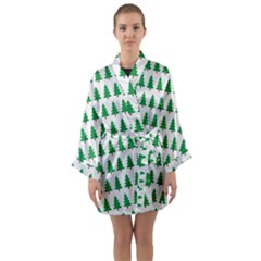 Christmas Background Christmas Tree Long Sleeve Kimono Robe by Wegoenart