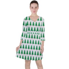 Christmas Background Christmas Tree Ruffle Dress by Wegoenart