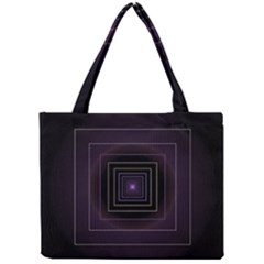 Fractal Square Modern Purple Mini Tote Bag by Wegoenart