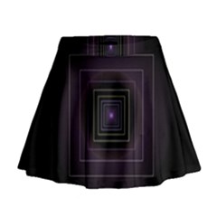 Fractal Square Modern Purple Mini Flare Skirt by Wegoenart