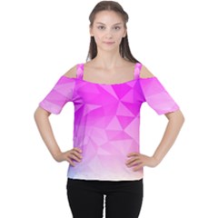 Low Poly Triangle Pattern Cutout Shoulder Tee