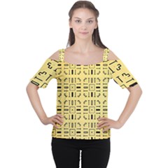 Pattern Background Abstract Design Cutout Shoulder Tee