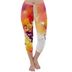 Paint Splash Paint Splatter Design Capri Winter Leggings  by Wegoenart