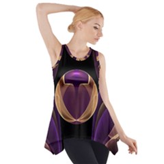 Fractal Glass Ball Bright Sphere Side Drop Tank Tunic by Wegoenart