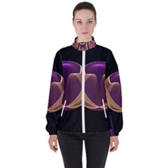 Fractal Glass Ball Bright Sphere High Neck Windbreaker (women) by Wegoenart