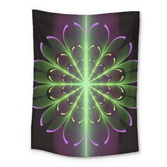 Fractal Purple Lime Pattern Medium Tapestry by Wegoenart