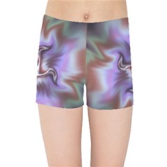 Fractal Rainbow Colorful Pattern Kids Sports Shorts by Wegoenart