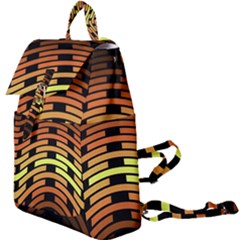 Fractal Orange Texture Waves Buckle Everyday Backpack by Wegoenart