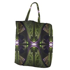 Fractal Green Tin Pattern Texture Giant Grocery Tote by Wegoenart