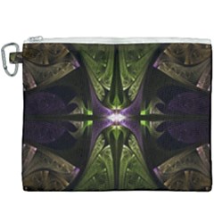 Fractal Green Tin Pattern Texture Canvas Cosmetic Bag (xxxl) by Wegoenart