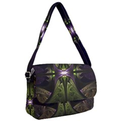 Fractal Green Tin Pattern Texture Courier Bag by Wegoenart