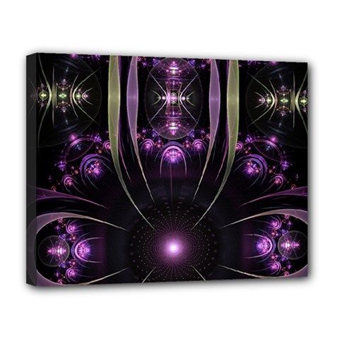 Fractal Purple Elements Violet Canvas 14  x 11  (Stretched)