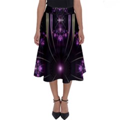 Fractal Purple Elements Violet Perfect Length Midi Skirt