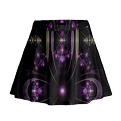 Fractal Purple Elements Violet Mini Flare Skirt