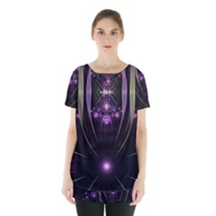 Fractal Purple Elements Violet Skirt Hem Sports Top