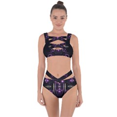 Fractal Purple Elements Violet Bandaged Up Bikini Set 