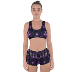 Fractal Purple Elements Violet Racerback Boyleg Bikini Set