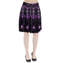 Fractal Purple Elements Violet Pleated Skirt