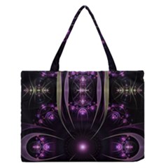 Fractal Purple Elements Violet Zipper Medium Tote Bag