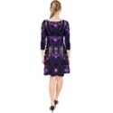 Fractal Purple Elements Violet Quarter Sleeve Front Wrap Dress View2