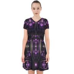 Fractal Purple Elements Violet Adorable in Chiffon Dress