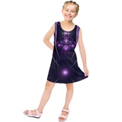 Fractal Purple Elements Violet Kids  Tunic Dress