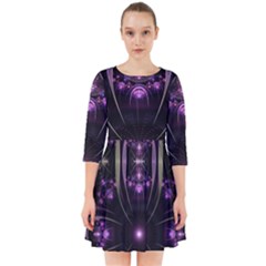 Fractal Purple Elements Violet Smock Dress