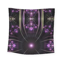 Fractal Purple Elements Violet Square Tapestry (Small)