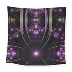 Fractal Purple Elements Violet Square Tapestry (Large)