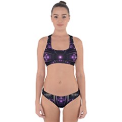 Fractal Purple Elements Violet Cross Back Hipster Bikini Set