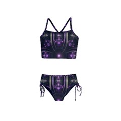 Fractal Purple Elements Violet Girls  Tankini Swimsuit