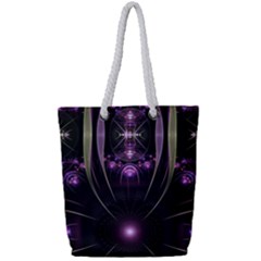 Fractal Purple Elements Violet Full Print Rope Handle Tote (Small)
