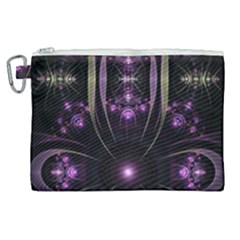 Fractal Purple Elements Violet Canvas Cosmetic Bag (XL)