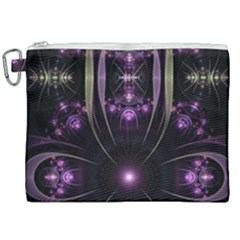 Fractal Purple Elements Violet Canvas Cosmetic Bag (XXL)