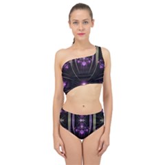 Fractal Purple Elements Violet Spliced Up Two Piece Swimsuit
