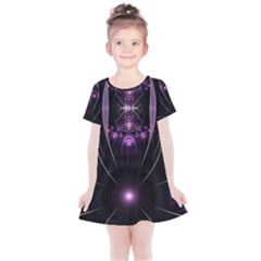 Fractal Purple Elements Violet Kids  Simple Cotton Dress
