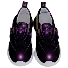 Fractal Purple Elements Violet Velcro Strap Shoes