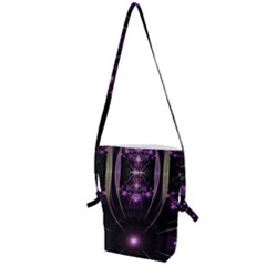 Fractal Purple Elements Violet Folding Shoulder Bag