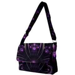 Fractal Purple Elements Violet Full Print Messenger Bag