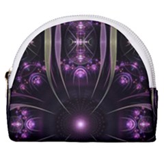 Fractal Purple Elements Violet Horseshoe Style Canvas Pouch
