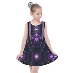 Fractal Purple Elements Violet Kids  Summer Dress